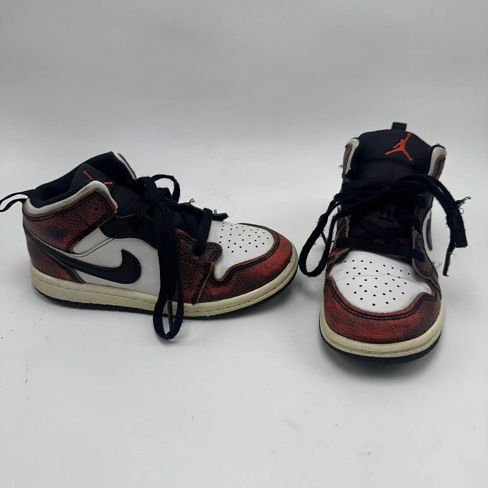 Nike Air Jordan 1 Mid‎ SE TD Wear Away Infrared 23 Sneakers Size 10C FB0566-006